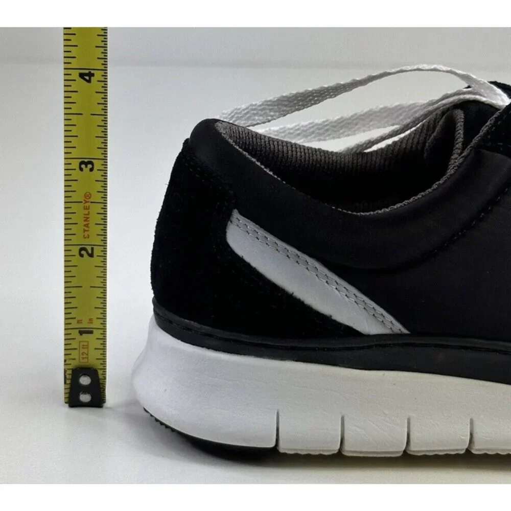 Vionic Nana Walking Shoes Sneakers Women’s 6 Black White Satin Suede Lace up - Picture 7 of 10